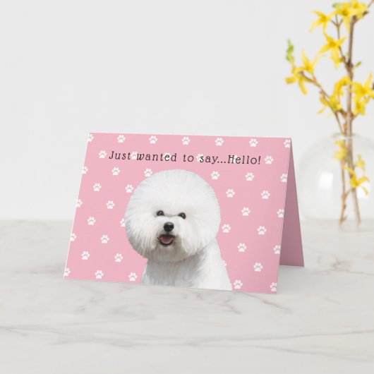 Bichon Frise Karte (Gelbe Blume)