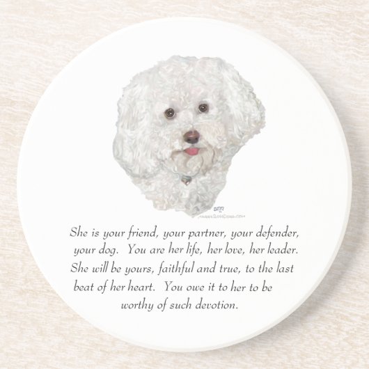 Bichon Frise Keepake FEMALE Getränkeuntersetzer (Vorne)
