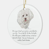 Bichon Frise Keepake FEMALE Keramik Ornament (Links)