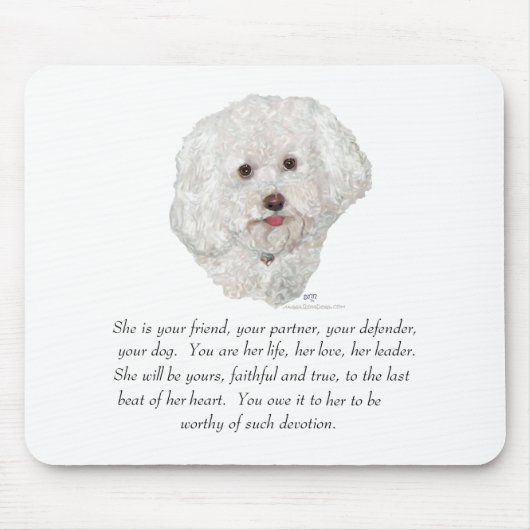 Bichon Frise Keepake FEMALE Mousepad (Vorne)