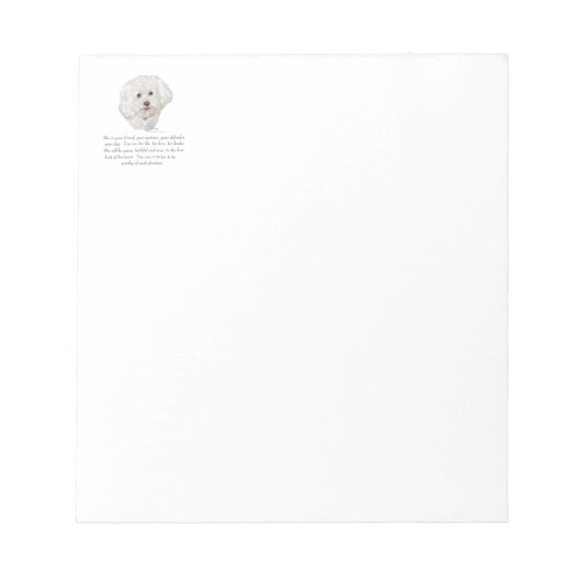 Bichon Frise Keepake FEMALE Notizblock (Vorderseite)