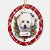 Bichon Frise Keramik Circle Ornament (Links)
