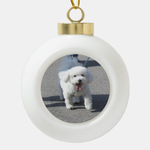 Bichon Frise Keramik-Verzierung Keramik Kugel-Ornament