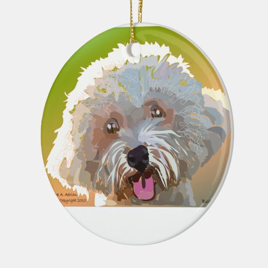 Bichon Frise Keramikornament (Links)