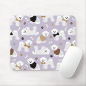 Bichon Frise Knochen und Paare Lila Mousepad (Mit Mouse)