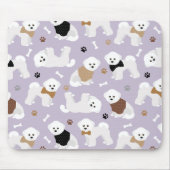 Bichon Frise Knochen und Paare Lila Mousepad (Vorne)
