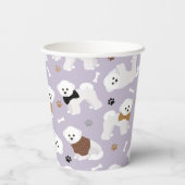 Bichon Frise Knochen und Paare Lila Pappbecher (Rückseite)