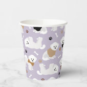 Bichon Frise Knochen und Paare Lila Pappbecher (Links)