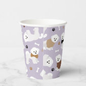 Bichon Frise Knochen und Paare Lila Pappbecher (Rechts)