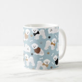 Bichon Frise Knochen und Paws Blue Coffee Tasse (VorderseiteRechts)