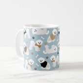 Bichon Frise Knochen und Paws Blue Coffee Tasse (Vorderseite Links)