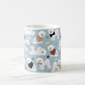 Bichon Frise Knochen und Paws Blue Coffee Tasse (Mittel)