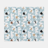 Bichon Frise Knochen und Paws Blue Fleecedecke (Vorderseite (Horizontal))
