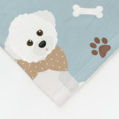 Bichon Frise Knochen und Paws Blue Fleecedecke (Ecke)