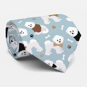 Bichon Frise Knochen und Paws Blue Krawatte