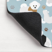 Bichon Frise Knochen und Paws Blue Mousepad (Ecke)