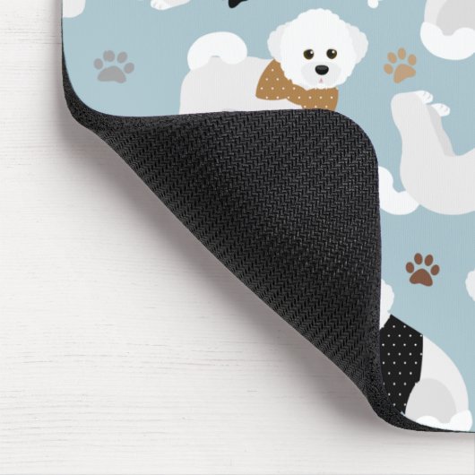 Bichon Frise Knochen und Paws Blue Mousepad (Ecke)
