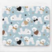 Bichon Frise Knochen und Paws Blue Mousepad (Vorne)