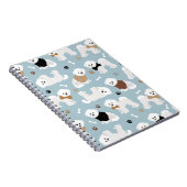 Bichon Frise Knochen und Paws Blue Notizblock (Rechte Seite)