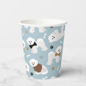Bichon Frise Knochen und Paws Blue Pappbecher (Rückseite)