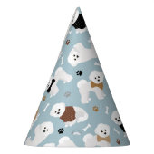 Bichon Frise Knochen und Paws Blue Partyhütchen (Links)