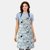 Bichon Frise Knochen und Paws Blue Schürze (Getragen)