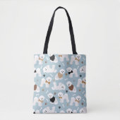 Bichon Frise Knochen und Paws Blue Tasche (Vorderseite)