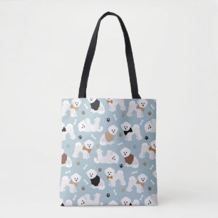 Bichon Frise Knochen und Paws Blue Tasche