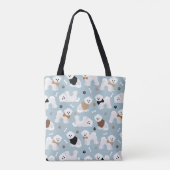 Bichon Frise Knochen und Paws Blue Tasche (Rückseite)