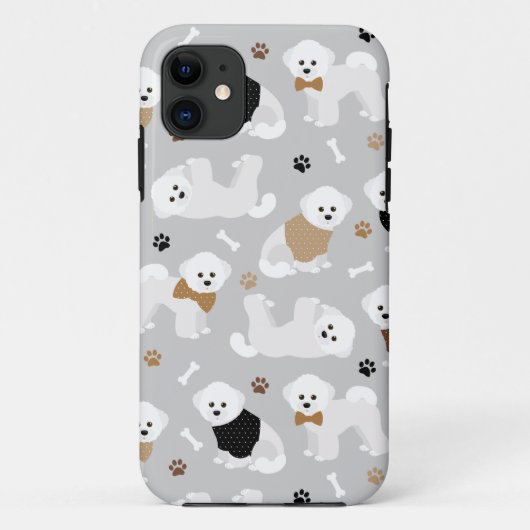 Bichon Frise Knochen und Paws Grau Case-Mate iPhone Hülle (Rückseite)