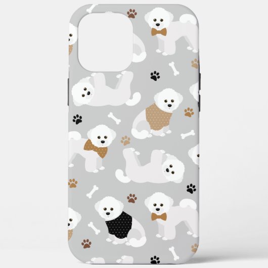 Bichon Frise Knochen und Paws Grau Case-Mate iPhone Hülle (Rückseite)