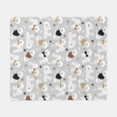 Bichon Frise Knochen und Paws Grau Fleecedecke (Vorderseite (Horizontal))