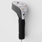 Bichon Frise Knochen und Paws Grau Golf Headcover (angewinkelt)