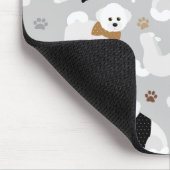 Bichon Frise Knochen und Paws Grau Mousepad (Ecke)
