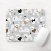 Bichon Frise Knochen und Paws Grau Mousepad (Mit Mouse)
