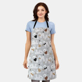 Bichon Frise Knochen und Paws Grau Schürze (Getragen)