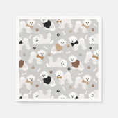 Bichon Frise Knochen und Paws Grau Serviette (Vorderseite)