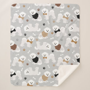 Bichon Frise Knochen und Paws Grau Sherpadecke
