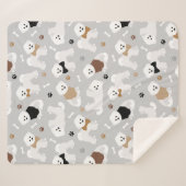 Bichon Frise Knochen und Paws Grau Sherpadecke (Vorderseite (Horizontal))