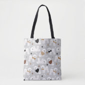 Bichon Frise Knochen und Paws Grau Tasche (Vorderseite)