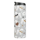 Bichon Frise Knochen und Paws Grau Thermosbecher (Nach rechts gedreht)