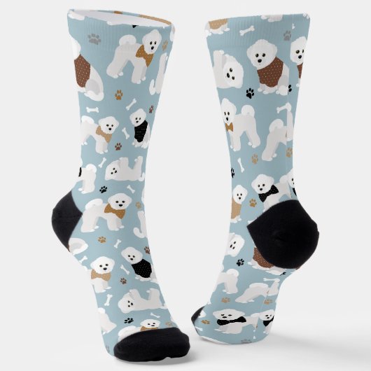 Bichon Frise Knochen und Paws Socken (Gewinkelt)