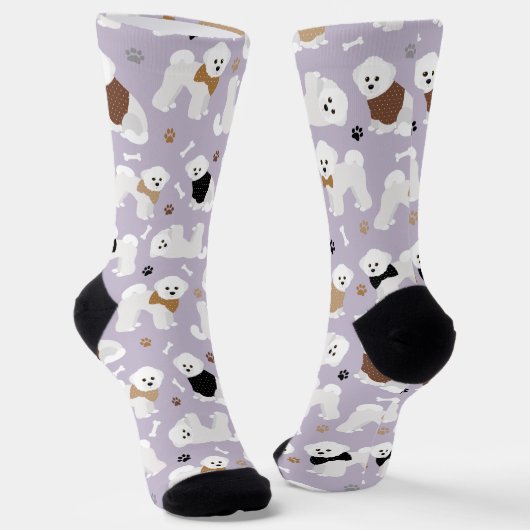 Bichon Frise Knochen und Paws Socken (Gewinkelt)