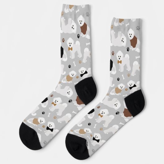 Bichon Frise Knochen und Paws Socken (Linkes Detail)