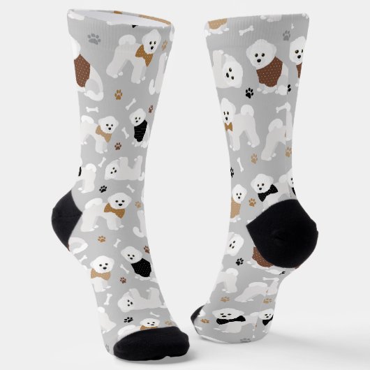 Bichon Frise Knochen und Paws Socken (Gewinkelt)