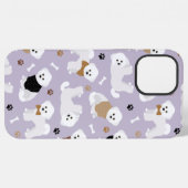 Bichon Frise Knochen und Pfoten Lila iPhone Hülle (Rückseite (Horizontal))