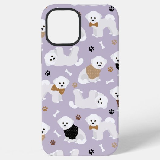 Bichon Frise Knochen und Pfoten Lila iPhone Hülle (Rückseite)