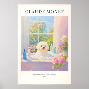 Bichon Frise Kunstprint im Monet-Stil französische Poster