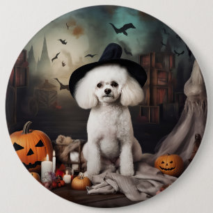 Bichon Frise Kürbisse Halloween Gruselig Button