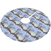 Bichon Frise lässt es Weihnachten schnee Polyester Weihnachtsbaumdecke (Schrägansicht)